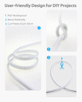 ALITOVE Blue Neon Rope Lights 82ft Waterproof LED Strip Lights 25M 120LEDs/M - ALITOVE-Add Vivid Color to Life